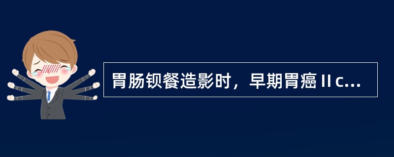 胃肠钡餐造影时，早期胃癌Ⅱc型为（　　）。