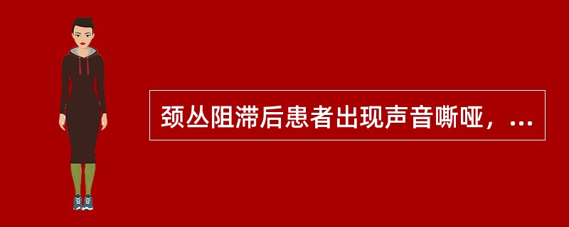颈丛阻滞后患者出现声音嘶哑，可能的原因是（　　）。