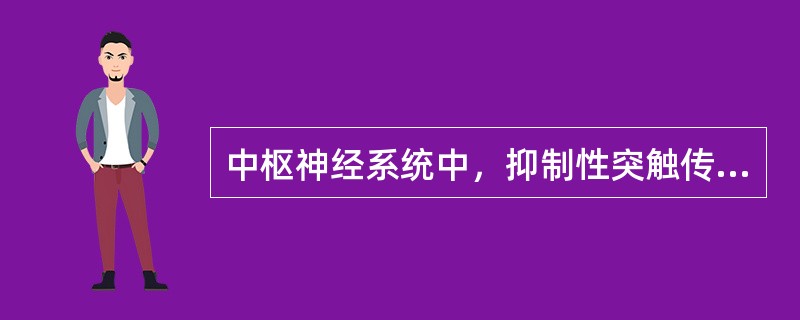 中枢神经系统中，抑制性突触传递的主要递质是（　　）。