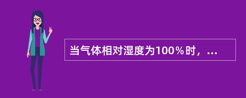 当气体相对湿度为100％时，表示（　　）。