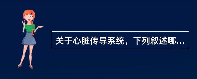 关于心脏传导系统，下列叙述哪项正确？（　　）