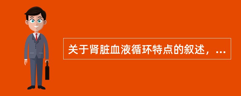 关于肾脏血液循环特点的叙述，哪项正确？（　　）