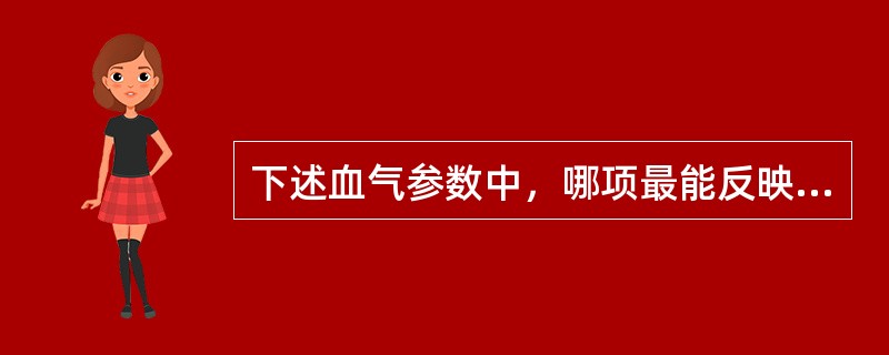 下述血气参数中，哪项最能反映肺通气状况？（　　）