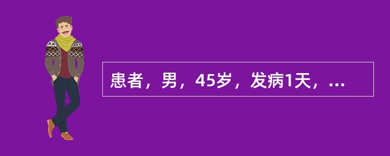 患者，男，45岁，发病1天，出现高热、呕吐、剧烈头痛、意识障碍。外周血白细胞20×109/L；脑脊液脓性混浊，白细胞4500×106/L，中性粒细胞95%，淋巴细胞5%；蛋白质4200 mg/L，葡萄