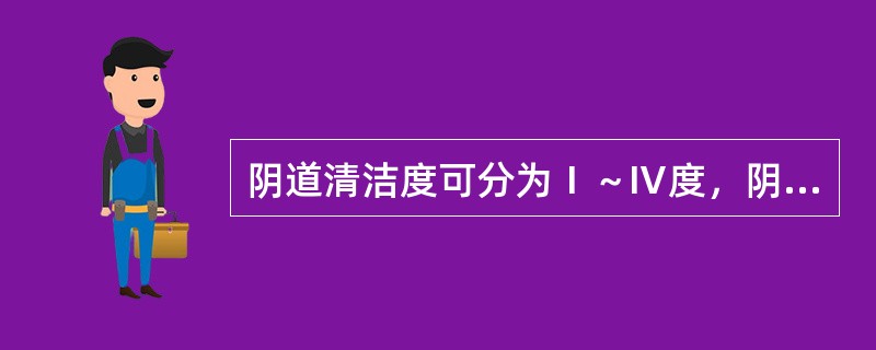 阴道清洁度可分为Ⅰ～Ⅳ度，阴道正常清洁度为（　　）。