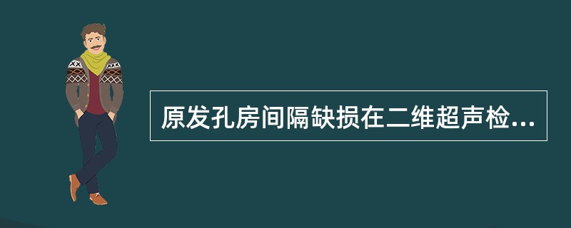 原发孔房间隔缺损在二维超声检查时有什么所见？（　　）