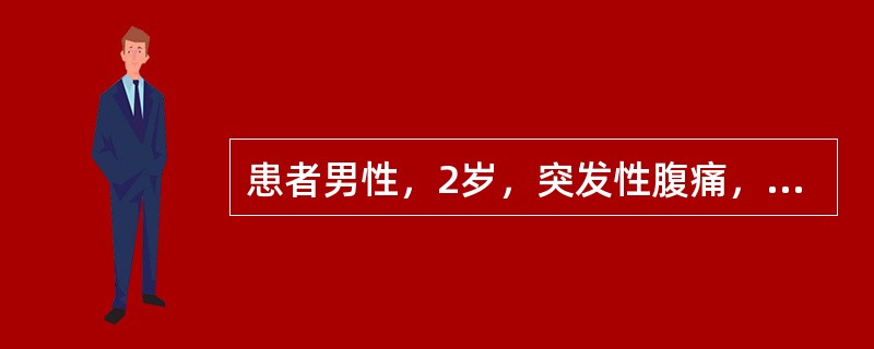 患者男性，2岁，突发性腹痛，大便带血，腹部可触及包块，包块处探及多层强弱回声团，呈“同心圆征”，最可能的诊断是（　　）。