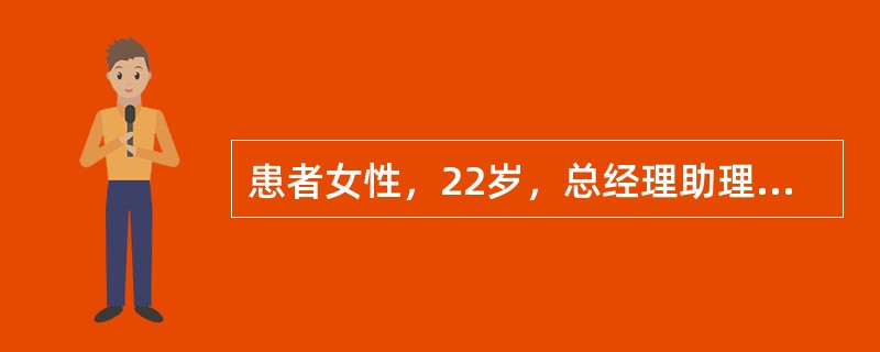 患者女性，22岁，总经理助理。因兴奋话多，疑人害，行为紊乱1周入院。1周前因工作上的疏忽被总经理批评，之后出现兴奋、话多，怀疑同事害她，因此不停地给同事打电话质问为什么要害她，乱发短信给单位的同事，同
