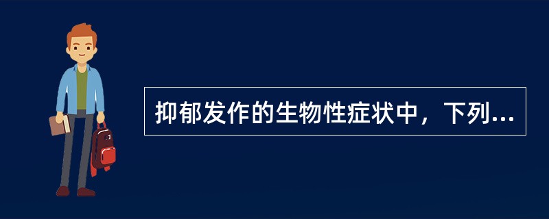 抑郁发作的生物性症状中，下列哪项典型的日间病情规律（　　）。