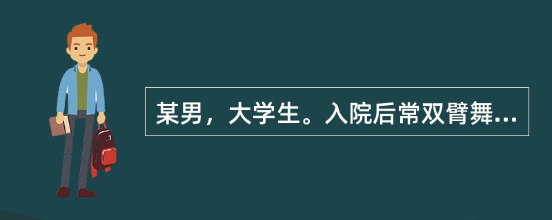 某男，大学生。入院后常双臂舞动，好转后回忆左臂代表全心全意为人民服务，右臂代表发挥人民的积极性，双臂摆动代表发挥大家的积极性全心全意为人民服务。左腿代表依靠群众，右腿代表克服困难，左腿放在右腿上代表依