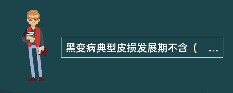 黑变病典型皮损发展期不含（　　）。