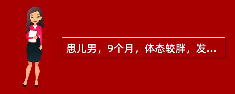 患儿男，9个月，体态较胖，发热、咳嗽4天，加重伴气促2天，精神不振，食欲减退。查体：体温37.9℃，呼吸46次／分，咽部充血，双肺可闻及哮鸣音，心率140次／分，肝脏肋下0cm，血常规WBC8.2×1