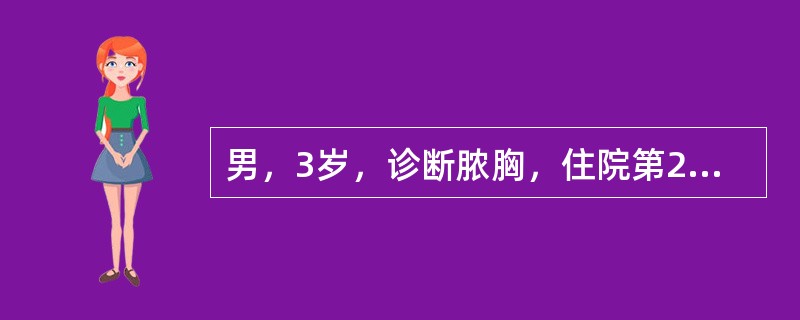 男，3岁，诊断脓胸，住院第2天发生呼吸困难、发憋，烦躁。心率快，右下肺叩浊，右上肺叩鼓音。最适当的治疗()