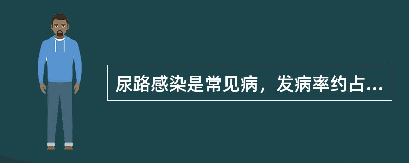 尿路感染是常见病，发病率约占人口的（　　）。