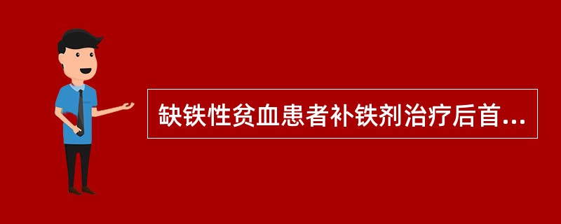 缺铁性贫血患者补铁剂治疗后首先表现为（　　）。