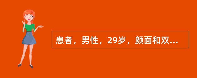 患者，男性，29岁，颜面和双下肢水肿伴少尿5个月，查血压140/95mmHg，尿蛋白（+++），红细胞++/HP，血Hb105g/L，胆固醇10.2mmol/L，白蛋白21g/L，补体C3下降，血Cr