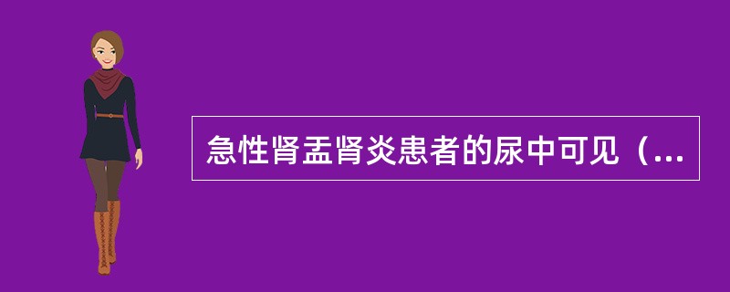 急性肾盂肾炎患者的尿中可见（　　）。