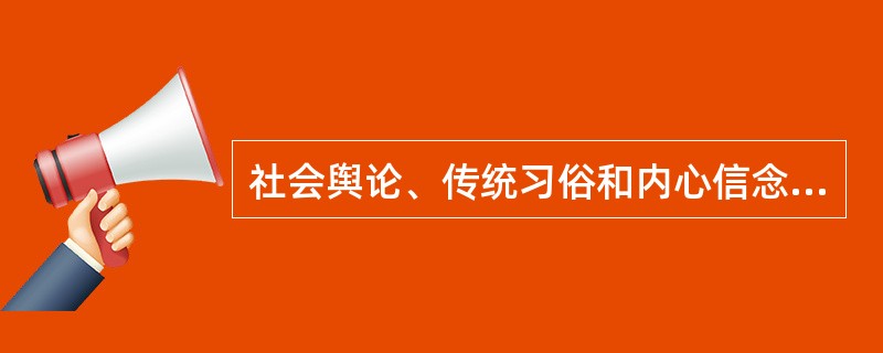 社会舆论、传统习俗和内心信念是（　　）。