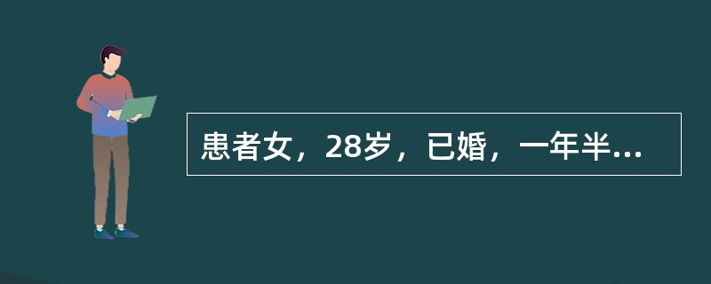 患者女，28岁，已婚，一年半前人流1次，平素月经正常。因停经35天后少量阴道流血1周，下腹隐痛4天来诊。妇科检查，子宫颈口闭、举痛（＋），子宫如正常大小，左侧扪及3cm×3cm×2cm大小的包块，有触