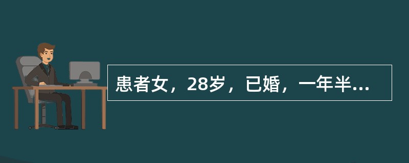 患者女，28岁，已婚，一年半前人流1次，平素月经正常。因停经35天后少量阴道流血1周，下腹隐痛4天来诊。妇科检查，子宫颈口闭、举痛（＋），子宫如正常大小，左侧扪及3cm×3cm×2cm大小的包块，有触