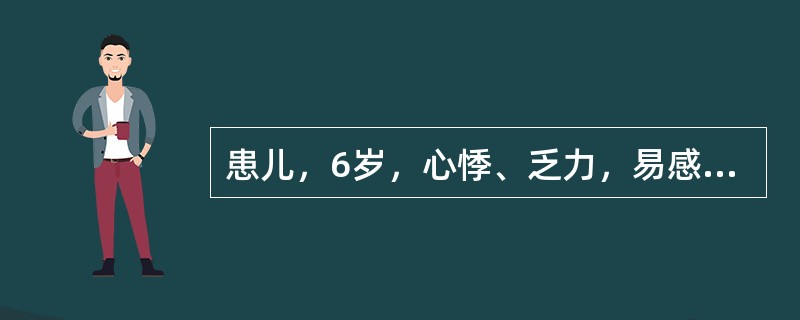 患儿，6岁，心悸、乏力，易感冒，胸骨左缘可闻及杂音，扪及震颤。胸部正位摄片示心影增大，肺纹理多，呈充血状。最可能的诊断是（　　）。