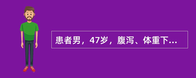 患者男，47岁，腹泻、体重下降，伴有重症肌无力，结合胸片和CT，最可能的诊断是（　　）。<br /><img border="0" style="wid