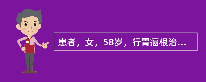 患者，女，58岁，行胃癌根治术。2年前因冠心病行冠脉搭桥术，术后入ICU进行监护治疗，2小时后：BP为80/50mmHg，CVP为3cmH2O，PAWP为4mmHg，CO为23L/min，积极处理后，