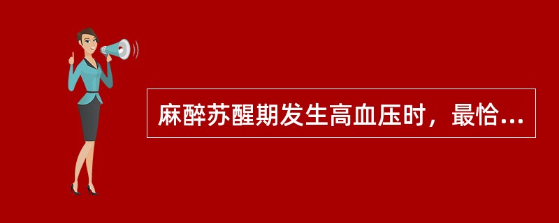 麻醉苏醒期发生高血压时，最恰当的处理措施是（　　）。