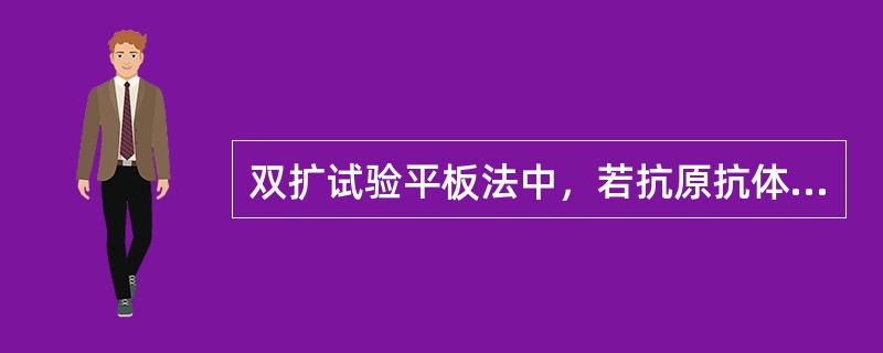 双扩试验平板法中，若抗原抗体含量相似，则反应沉淀线应（）