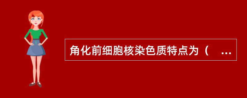 角化前细胞核染色质特点为（　　）。