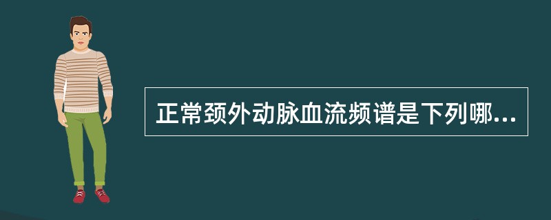 正常颈外动脉血流频谱是下列哪种形态？（　　）