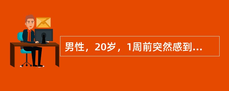 男性，20岁，1周前突然感到所处环境气氛不对，显紧张、害怕。称受到他人跟踪，听到有人在议论自己，感到有人在窗外监视自己。行CT检查未见异常，入院后生命体征无异常。入院经维思通6mg/d治疗4周后病情未