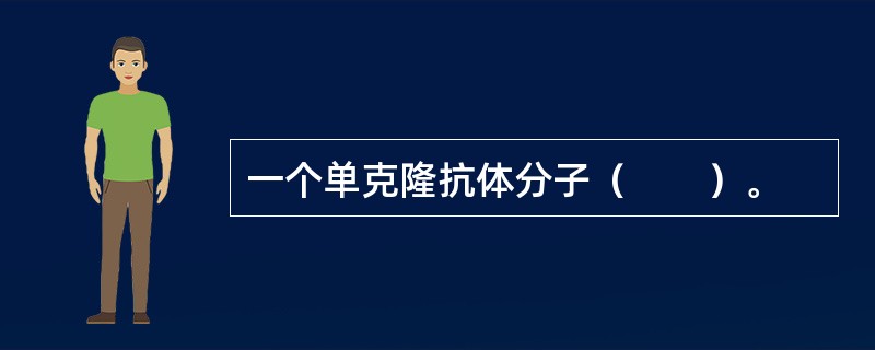 一个单克隆抗体分子（　　）。