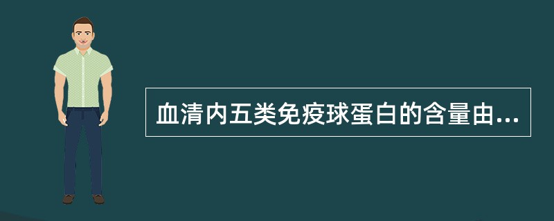 血清内五类免疫球蛋白的含量由少到多的顺序是（　　）。