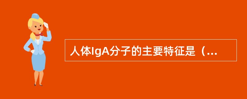 人体IgA分子的主要特征是（　　）。