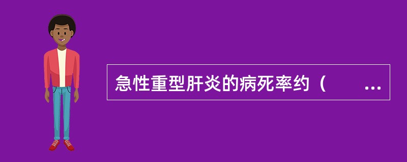 急性重型肝炎的病死率约（　　）。