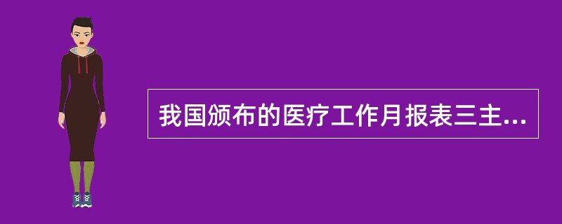 我国颁布的医疗工作月报表三主要包括（　　）。