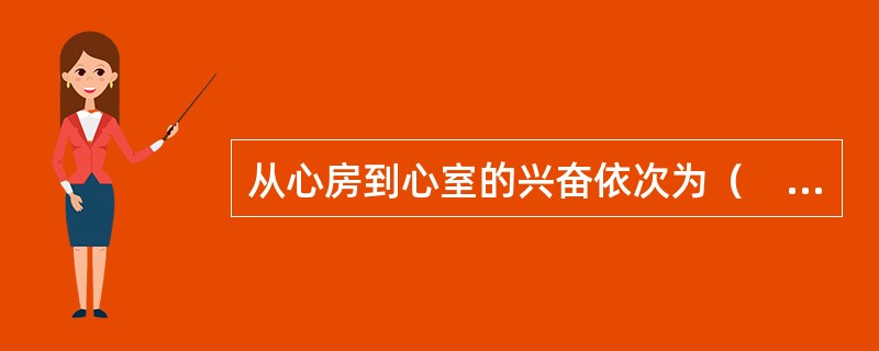 从心房到心室的兴奋依次为（　　）。