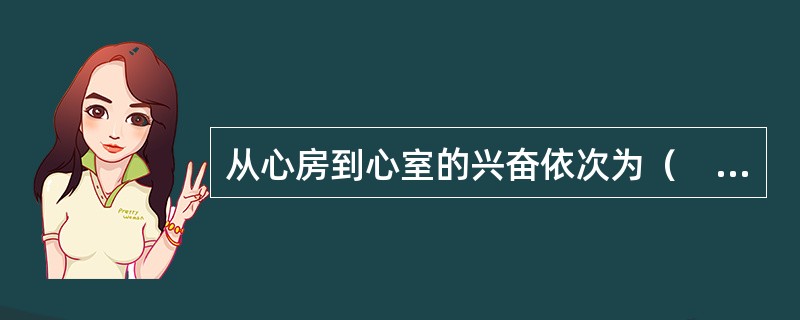 从心房到心室的兴奋依次为（　　）。