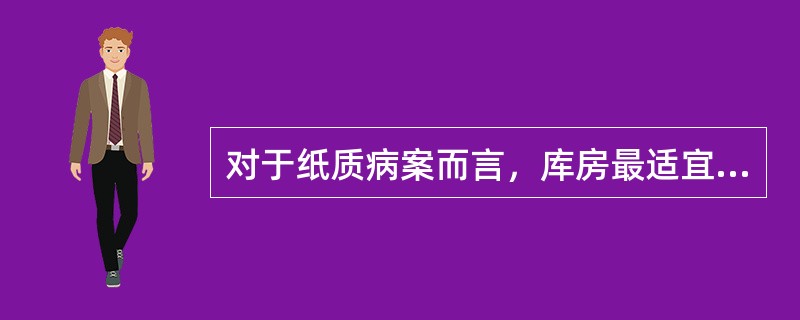 对于纸质病案而言，库房最适宜的相对湿度是