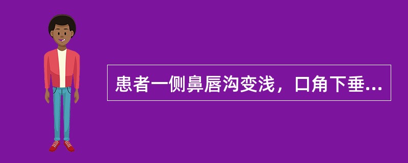 患者一侧鼻唇沟变浅，口角下垂歪向对侧，且同侧额纹变浅和眼睑闭合无力。可能受损的部位是（　　）。