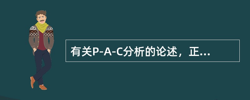 有关P-A-C分析的论述，正确的是①P代表儿童状态，A代表成人状态，C代表父母状态②人们在交往中常常以不同的人格状态出现，构成人际关系的不同人格类型③交往的双方如果能按照对方期望作出反应，人际关系就是