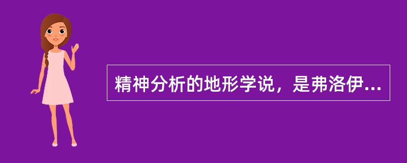 精神分析的地形学说，是弗洛伊德在他发展精神分析早期时提出的著名理论的（）