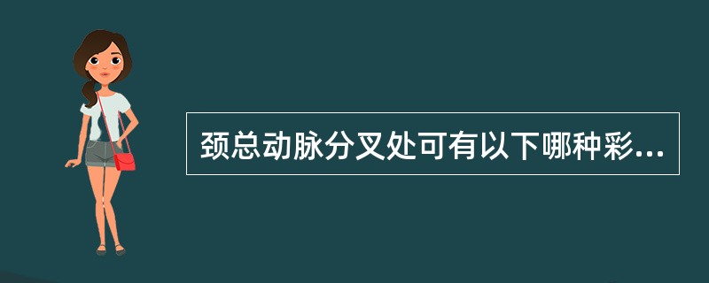 颈总动脉分叉处可有以下哪种彩色多普勒血流显像的正常变异？（　　）