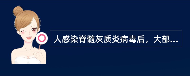 人感染脊髓灰质炎病毒后，大部分人临床表现主要为（　　）。