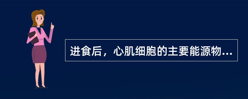 进食后，心肌细胞的主要能源物质是（　　）。 