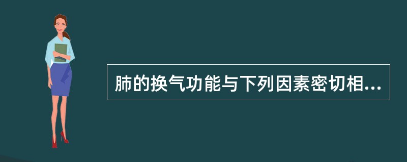 肺的换气功能与下列因素密切相关，排除（　　）。