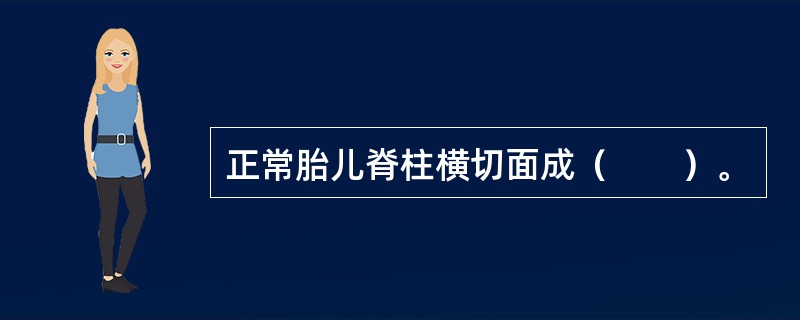 正常胎儿脊柱横切面成（　　）。