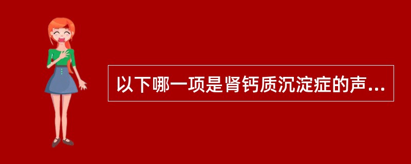 以下哪一项是肾钙质沉淀症的声像表现？（　　）