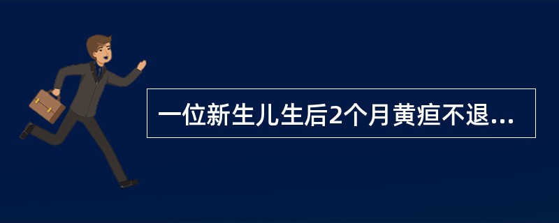 一位新生儿生后2个月黄疸不退，超声检查示肝脏回声稍增强，胆囊未见显示，肝内胆管显示不清，胆总管呈索条状稍高回声，最可能的诊断为（　　）。